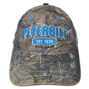 Peterbilt Baseball Cap Brown Blue Camo OS Realtree Embroidered Adjustable Hat
